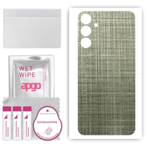folia naklejka skórka strukturalna na TYŁ do Samsung Galaxy M55 5G - Tkanina Lniana - apgo SKINS