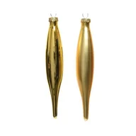 Bombki - Bombki sople szklane zestaw 6sztuk matowe połyskujące Złoty - miniaturka - grafika 1