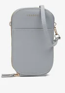 Torebki damskie - Szara Torebka Dwukomorowa na Pasku Berniel - miniaturka - grafika 1