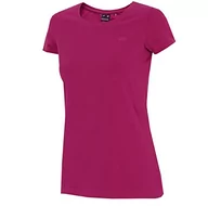 Koszulki i topy damskie - 4F T-shirt damski Tsd350 Tshirt, ciemny różowy, XS, ciemnoróżowy, XS - miniaturka - grafika 1