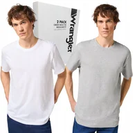 Koszulki męskie - Wrangler 2 PACK Szary/Biały dwupak T-shirt 2 bawełniane koszulki pudełko S - miniaturka - grafika 1