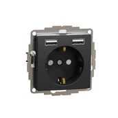 Gniazdka elektryczne - Schneider schuko USB A+A SEDNA Design & Elements antracyt - miniaturka - grafika 1