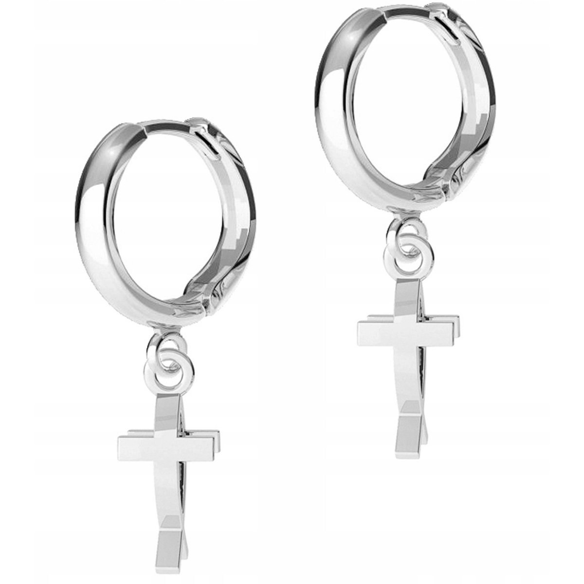 Kolczyki Srebrne Krzyże Rybki Cross Krzyżyki Ryby Krzyż SREBRO 925