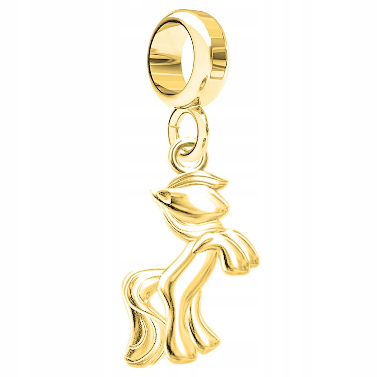 Charms Złoty z Konikiem Koniem Horse Pony Koń Kucyk Konik SREBRO 925