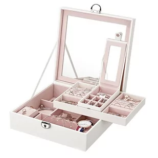 Szkatułka na biżuterię, kuferek z lusterkiem PD58K - Pudełka i szkatułki - miniaturka - grafika 1