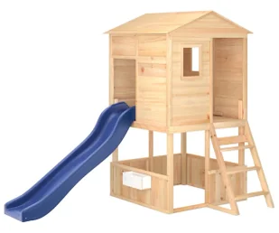 Brązowy plac zabaw do ogrodu ze zjeżdzalnią M8-F01 - Place zabaw Brązowy plac zabaw do ogrodu ze zjeżdzalnią M8-F01 - Place zabaw - miniaturka - grafika 1