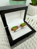 Spinki do mankietów i krawatów - SPINKI DO MANKIETÓW koszuli mankietu hot dog - miniaturka - grafika 1