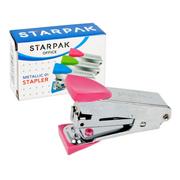Zszywacze biurowe - StarPak Zszywacz Metalic, różowy - miniaturka - grafika 1