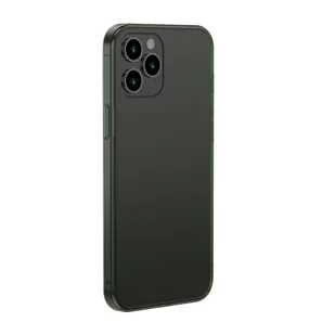 Baseus Frosted Glass Case Sztywne etui z elastyczną ramką iPhone 12 Pro Max Ciemnozielony (WIAPIPH67N-WS06) WIAPIPH67N-WS06 - Etui i futerały do telefonów - miniaturka - grafika 3