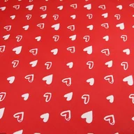 Obrusy i serwetki - Bieżnik na stół czerwony plamoodporny bawełniany Serduszko - miniaturka - grafika 1