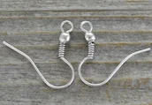 Półfabrykaty do biżuterii - [40414] Bigle z kulką i sprężynką srebro 20 par - miniaturka - grafika 1