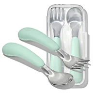 Sztućce dla dzieci - OXO Sztućce metalowe w etui dla dzieci 12m+ OPAL - miniaturka - grafika 1