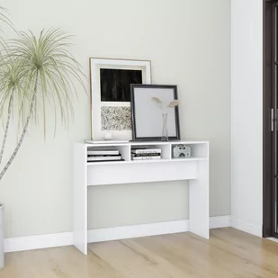 VidaXL Lumarko Stolik konsolowy, biały, 105x30x80 cm, płyta wiórowa 808305 VidaXL - Ławy i stoliki kawowe - miniaturka - grafika 1