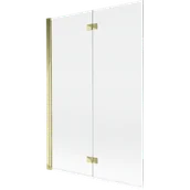 Parawany nawannowe - Mexen Mist parawan nawannowy 2-skrzydłowy lewy 120 x 150 cm, transparent, złoty - 8A9-120-002-50-00-L - miniaturka - grafika 1