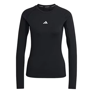 Koszulki i topy damskie - adidas T-shirt damski (Long Sleeve) Tf Train Ls, czarny/biały, HF0736, 2XS - grafika 1