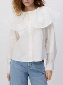 Koszule damskie - Reserved - Koszula z ozdobnym kołnierzem - złamana biel - miniaturka - grafika 1