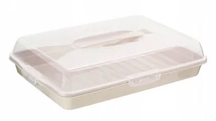 Pojemnik na ciasto wypieki pudełko box 45cm beżowy - Pojemniki kuchenne - miniaturka - grafika 1