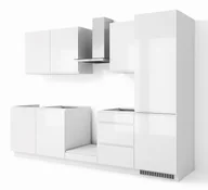 Meble kuchenne - Zestaw Mebli Kuchennych Alba 300-P Akryl Biały Połysk - miniaturka - grafika 1