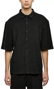 Urban Classics Męska koszula Boxy Towel Shirt Black 3XL, czarny, 3XL - Koszule męskie - miniaturka - grafika 1