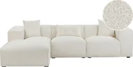 Narożniki - BELIANI Narożnik prawostronny złamana biel boucle tapicerka 3-osobowy 3 poduszkiReplika acyjne styl nowoczesny - miniaturka - grafika 1