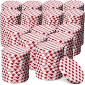 Pojemniki kuchenne - Metalowe wieczka do słoików Virbo 200 szt. 82mm "Czerwona Krata" - miniaturka - grafika 1