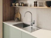 Zlewozmywaki - Laveo Marmara Zlewozmywak stalowy jednokomorowy 76x44 cm inox SAM011T - miniaturka - grafika 1