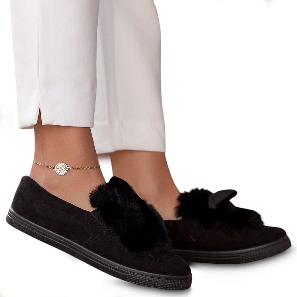 Kapcie Buty Domowe Trampki Z Futerkiem I Uszami Beppi Czarne 31