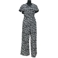 Kombinezony - Molly Bracken Kombinezon na Krótki Rękaw Wygodny Lekki Czarno Biały Rozmiar M - miniaturka - grafika 1