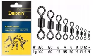 KRĘTLIKI DELPHIN ROLLING SWIVEL A-01 R. 8 - Inne akcesoria dla wędkarzy - miniaturka - grafika 1