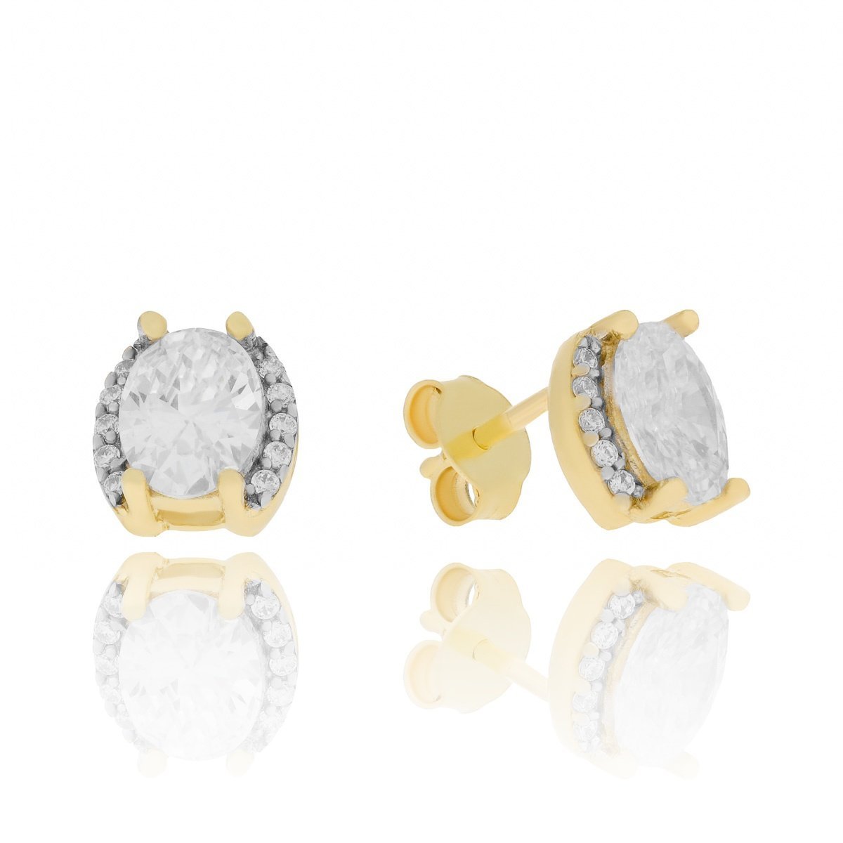 Złote kolczyki z cyrkoniami sztyfty pr.333