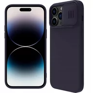 Etui i futerały do telefonów - Nillkin Etui z ochroną aparatu CamShield Silky do iPhone 14 Pro ciemnofioletowe - miniaturka - grafika 1