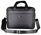 Teczki i aktówki - CZARNA Torba na ramię LAPTOPA 15,6 Komputer TECZKA do Pracy Aktówka NESESER - miniaturka - grafika 1