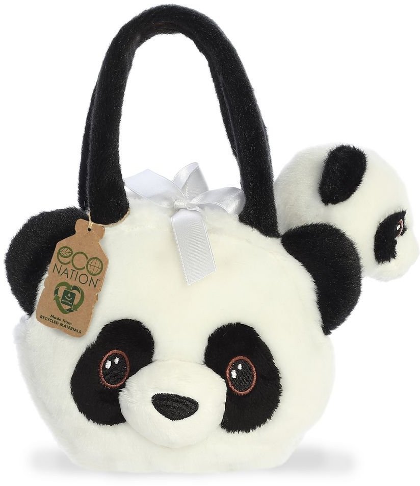 AURORA Fancy Pals plush toy panda in a bag, 20 cm