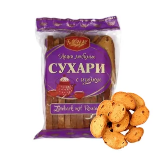 Sucharki z rodzynkami "Nowokijowskie" Hlibodar, 300g - Krakersy - miniaturka - grafika 1