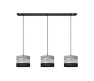 Lampy sufitowe - Żyrandol na lince HELEN 3xE27/60W/230V czarny/szary/srebrny - miniaturka - grafika 1