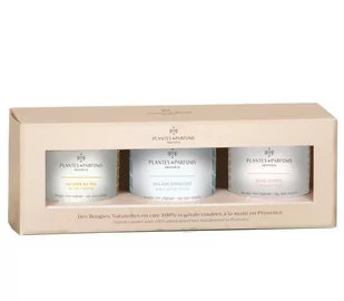 PLANTES&PARFUMS PROVENCE ZESTAW 3 Świec zapachowych perfumowanych - kolekcja Fall/Winter - Frosted Rose - By the Fireside - Walk in the Snow 900247 - Świece - miniaturka - grafika 1