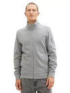 Bluzy męskie - TOM TAILOR Bluza męska, 12035 – szary Heather Melange, M - miniaturka - grafika 1