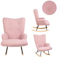 Fotele - Fotel bujany MOSS TEDDY BOUCLE różowy - miniaturka - grafika 1