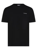 Koszulki męskie - Calvin Klein T-shirt męski Mężczyźni Bawełna czarny jednolity, M - miniaturka - grafika 1