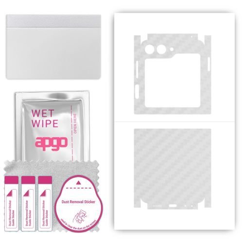 folia naklejka skórka strukturalna na TYŁ+BOKI do Samsung Galaxy Z Flip5 Retro - Carbon Przezroczysty - apgo SKINS