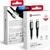 Kable USB - FORCELL F-ENERGY C263 kabel Typ C do Typ C QC4.0 PD 5A 240W Cafule 3 m czarny - miniaturka - grafika 1