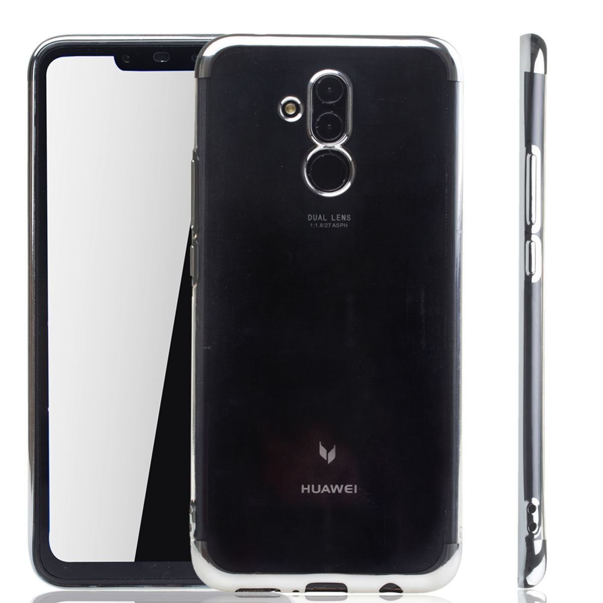 Etui na telefon Huawei Mate 20 Lite srebrne - przezroczyste - silikonowe etui z TPU w przezroczystym srebrnym kolorze