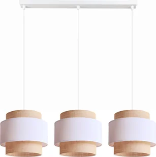 Lampa wisząca Solar Lampa wisząca sufitowa żyrandol BOHO len i biel 3 żarówki - Lampy sufitowe - miniaturka - grafika 1