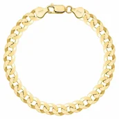 Bransolety męskie - OPRAVA POZŁACANA SREBRNA BRANSOLETKA PANCERKA 925 585 - 7,5MM MĘSKA 22cm - miniaturka - grafika 1