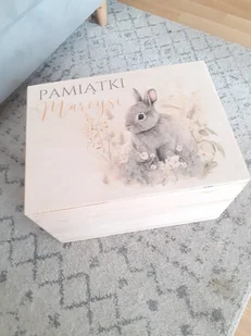 KRÓLICZEK pojemnik na zabawki skrzyneczka kuferek wspomnien - Pamiątka Chrztu Świętego - miniaturka - grafika 1