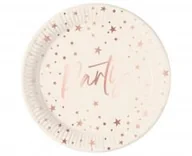 Naczynia i sztućce jednorazowe - Talerzyki papierowe Rose Gold Party 23cm 8szt - miniaturka - grafika 1