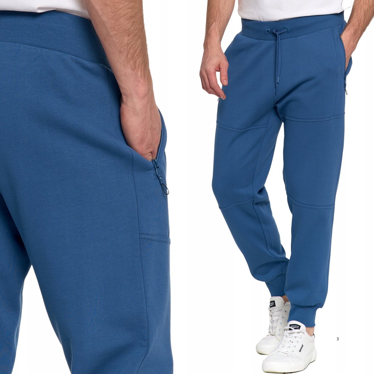 MOCNE OCIEPLANE SPODNIE MĘSKIE DRESOWE JOGGERY BAWEŁNIANE MORAJ JEANS 3XL JEANS