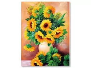 Haft Diamentowy, Obraz, Mozaika Diamentowa Diamond Painting, Słoneczniki 30X40Cm - Zabawki kreatywne - miniaturka - grafika 1