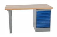 Stoły warsztatowe - Bardzo Mocny Stół Roboczy Do Ciężkich Prac. 6 Szuflad. Blat 1600Mm, Udźwig 500 Kg Drewno Dębowe - miniaturka - grafika 1