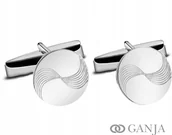 Spinki do mankietów i krawatów - Spinki srebrne do mankietów 925 rodowane SP45 ŚLUB - miniaturka - grafika 1